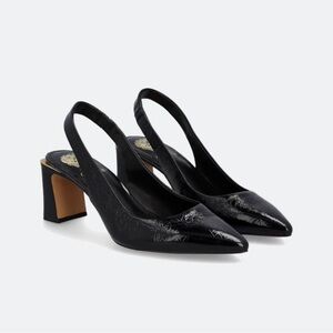 Vince Camuto Black Slingback Leather Heels